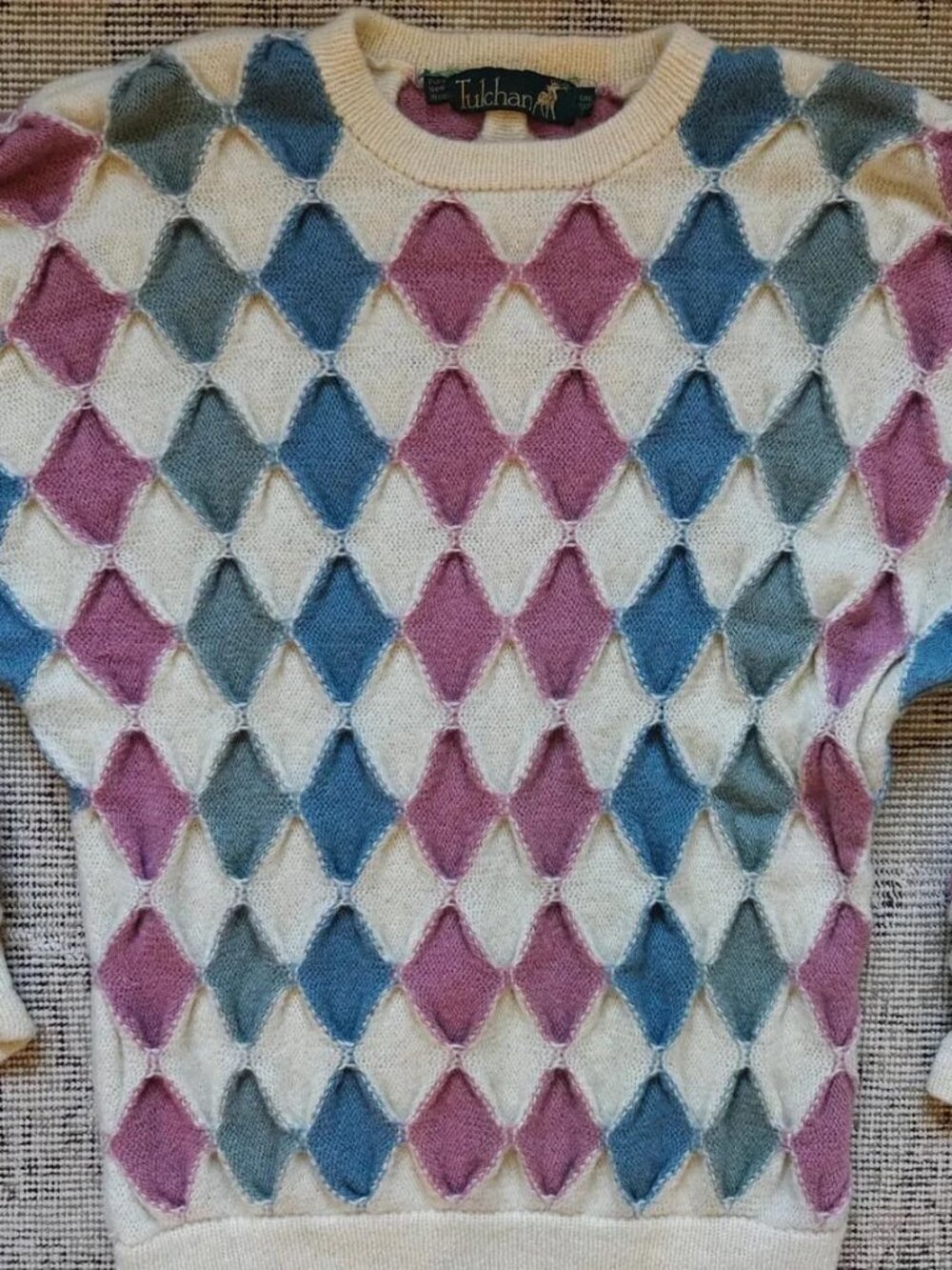 Vintage Tulchan 100% Wool Hand-Knit Sweater One Size Fits All